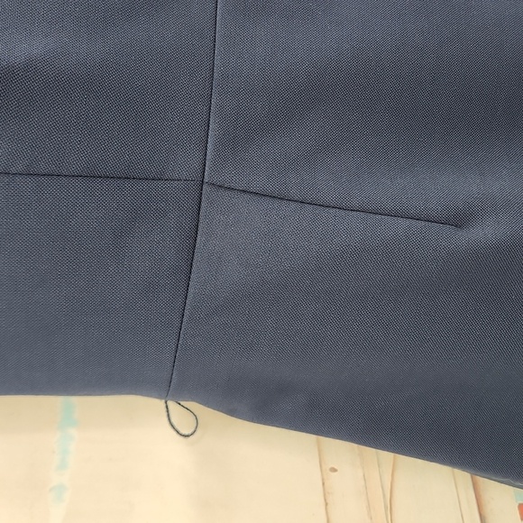 Brooks Brothers Wool Polyester Blend Navy V Neck Dress - Picture 3 of 6